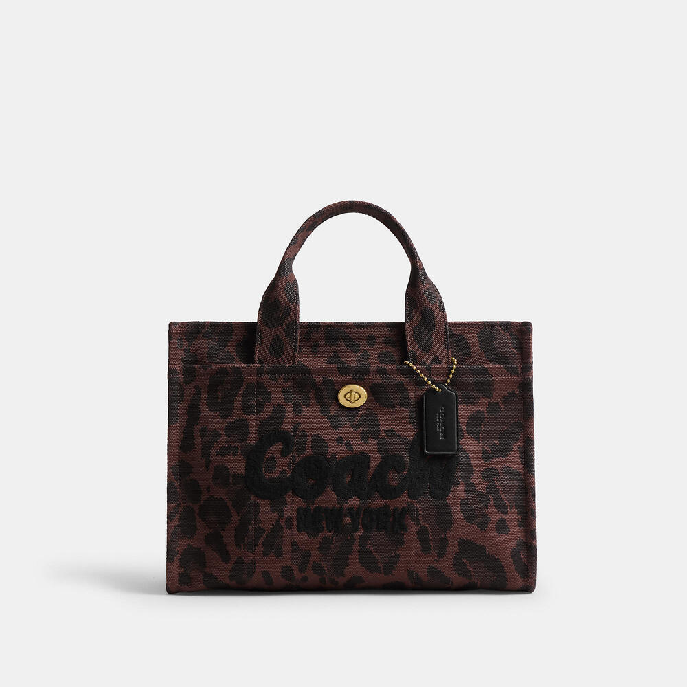 Coach Cargo Tote Bag With Leopard Print